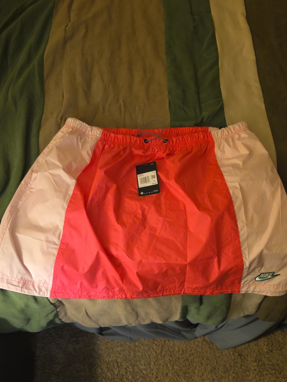 Nike Coral and Light Pink Colorblock Athletic Skirt